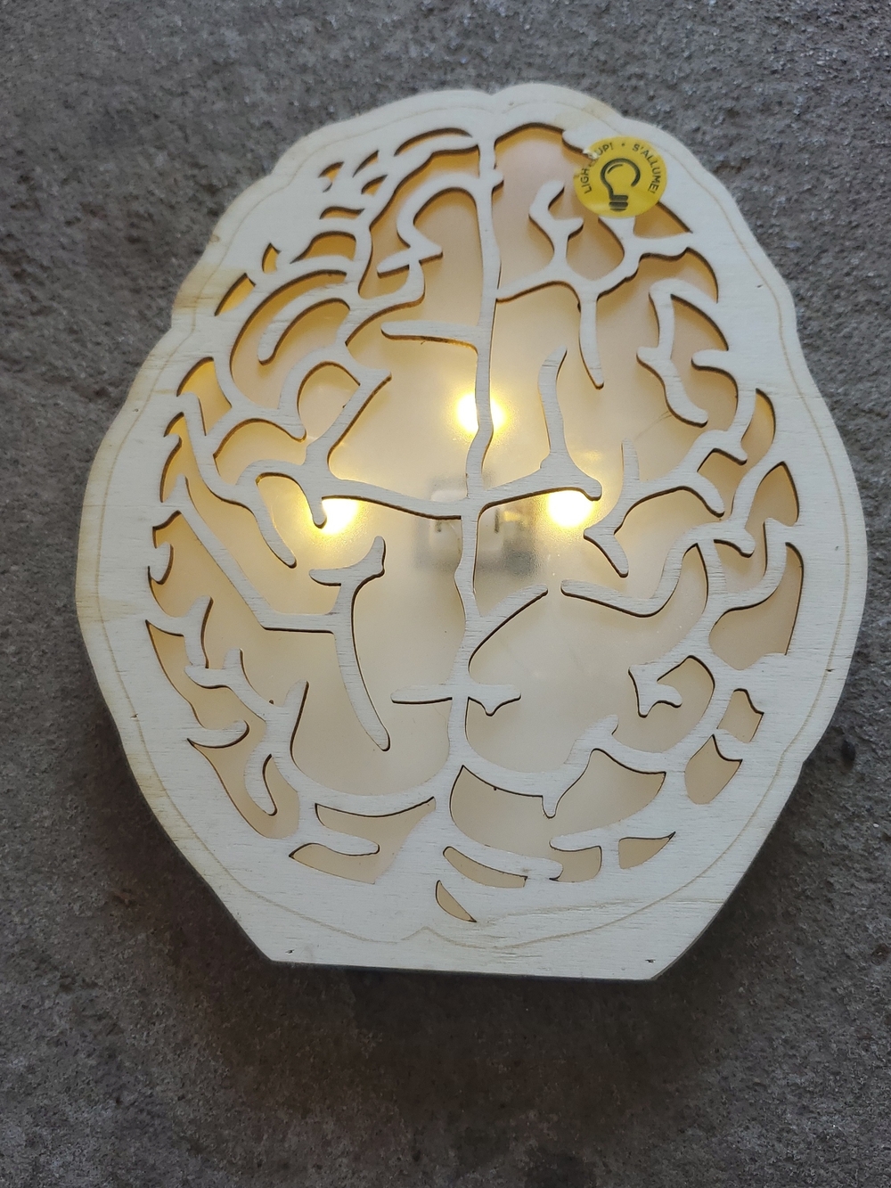 Wooden Brain LED Wall Decor - White